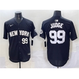 Men's New York Yankees #99 Aaron Judge Black Limited Stitched Baseball Jersey