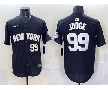 Men's New York Yankees #99 Aaron Judge Black Limited Stitched Baseball Jersey