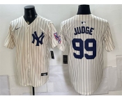 Men's New York Yankees #99 Aaron Judge Cream 2026 Field of Dreams Stadium Stitched Baseball Jersey Men's New York Yankees #99 Aaron Judge Cream 2026 Field of Dreams Stadium Stitched Baseball Jersey