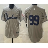 Men's New York Yankees #99 Aaron Judge Grey Without Name Limited Jersey