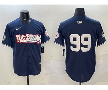 Men's New York Yankees #99 Aaron Judge Navy Bronx Graffiti Vapor Limited Stitched Baseball Jersey