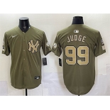 Men's New York Yankees #99 Aaron Judge Olive 2026 Armed Forces Day Stitched Baseball Jersey Men's New York Yankees #99 Aaron Judge Olive 2026 Armed Forces Day Stitched Baseball Jersey