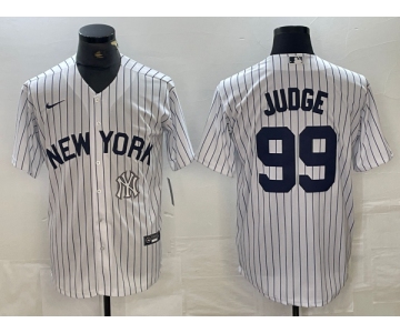 Men's New York Yankees #99 Aaron Judge White 2024 Cool Base Stitched Jersey