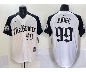 Men's New York Yankees #99 Aaron Judge White Black 'Gothic Legacy Edition' Vapor Premier Limited Stitched Baseball Jersey