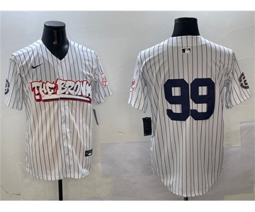 Men's New York Yankees #99 Aaron Judge White Bronx Graffiti Vapor Limited Stitched Baseball Jersey