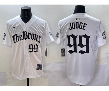 Men's New York Yankees #99 Aaron Judge White 'Gothic Legacy Edition' Vapor Premier Limited Stitched Baseball Jersey