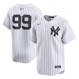 Men's New York Yankees #99 Aaron Judge White Home Limited Stitched Baseball Jersey