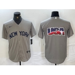 Men's New York Yankees Blank 2021 Grey Field of Dreams Cool Base Stitched Baseball Jerseys