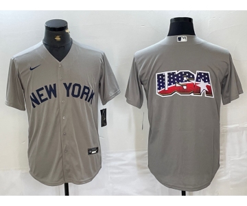 Men's New York Yankees Blank 2021 Grey Field of Dreams Cool Base Stitched Baseball Jerseys