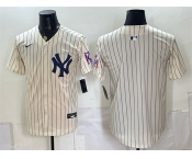 Men's New York Yankees Blank Cream 2026 Field of Dreams Stadium Stitched Baseball Jersey Men's New York Yankees Blank Cream 2026 Field of Dreams Stadium Stitched Baseball Jersey