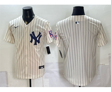 Men's New York Yankees Blank Cream 2026 Field of Dreams Stadium Stitched Baseball Jersey