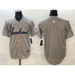 Men's New York Yankees Blank Grey With Patch Limited Stitched Baseball Jersey