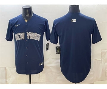 Men's New York Yankees Blank Navy Limited Stitched Baseball Jersey