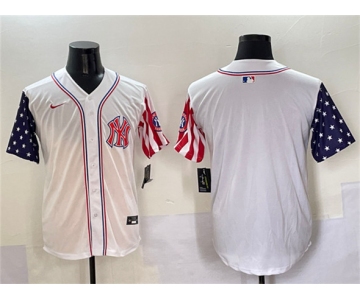 Men's New York Yankees Blank White American Style Limited Stitched Baseball Jersey