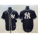 Men's New York Yankees Team Big Logo 2026 Fashion Replica Black Out Stitched Baseball Jersey
