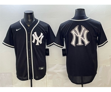 Men's New York Yankees Team Big Logo 2026 Fashion Replica Black Out Stitched Baseball Jersey