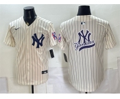 Men's New York Yankees Team Big Logo Cream 2026 Field of Dreams Stadium Stitched Baseball Jersey Men's New York Yankees Team Big Logo Cream 2026 Field of Dreams Stadium Stitched Baseball Jersey