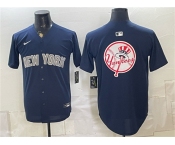 Men's New York Yankees Team Big Logo Navy Limited Stitched Baseball Jersey Men's New York Yankees Team Big Logo Navy Limited Stitched Baseball Jersey