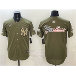Men's New York Yankees Team Big Logo Olive 2026 Armed Forces Day Stitched Baseball Jersey Men's New York Yankees Team Big Logo Olive 2026 Armed Forces Day Stitched Baseball Jersey