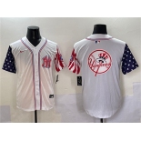Men's New York Yankees Team Big Logo White American Style Limited Stitched Baseball Jersey