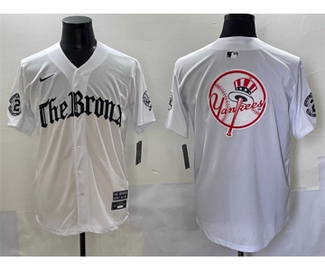 Men's New York Yankees Team Big Logo White 'Gothic Legacy Edition' Vapor Premier Limited Stitched Baseball Jersey