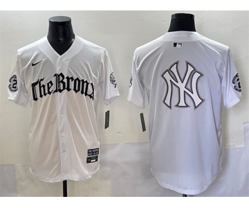 Men's New York Yankees Team Big Logo White 'Gothic Legacy Edition' Vapor Premier Limited Stitched Baseball Jerseys