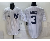 Men's New York Yankees x KAWS #3 Babe Ruth White Stadium Stitched Baseball Jersey Men's New York Yankees x KAWS #3 Babe Ruth White Stadium Stitched Baseball Jersey
