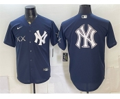 Men's New York Yankees x KAWS Team Big Logo Navy Stadium Stitched Baseball Jersey Men's New York Yankees x KAWS Team Big Logo Navy Stadium Stitched Baseball Jersey