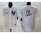 Men's New York Yankees x KAWS Team Big Logo White Stadium Stitched Baseball Jersey Men's New York Yankees x KAWS Team Big Logo White Stadium Stitched Baseball Jersey