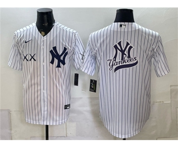 Men's New York Yankees x KAWS Team Big Logo White Stadium Stitched Baseball Jersey
