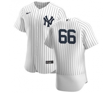 Men's Nike New York Yankees #66 Kyle Higashioka White Navy Home 2020 Authentic Player Baseball Jersey