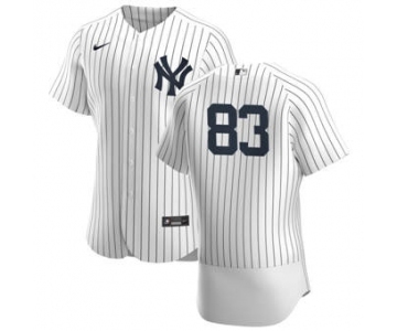Men's Nike New York Yankees #83 Deivi Garcia White Navy Home 2020 Authentic Player Baseball Jersey