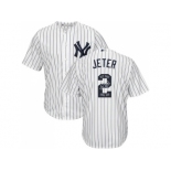 New York Yankees #2 Derek Jeter White Strip Team Logo Fashion Stitched MLB Jersey New York Yankees #2 Derek Jeter White Strip Team Logo Fashion Stitched MLB Jersey