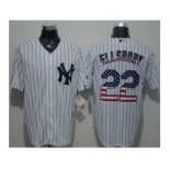 New York Yankees #22 Jacoby Ellsbury White Strip USA Flag Fashion Stitched Baseball Jersey New York Yankees #22 Jacoby Ellsbury White Strip USA Flag Fashion Stitched Baseball Jersey