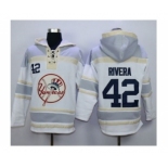 New York Yankees #42 Mariano Rivera White Sawyer Hooded Sweatshirt MLB Hoodie New York Yankees #42 Mariano Rivera White Sawyer Hooded Sweatshirt MLB Hoodie