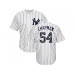 New York Yankees #54 Aroldis Chapman White Strip Team Logo Fashion Stitched MLB Jersey New York Yankees #54 Aroldis Chapman White Strip Team Logo Fashion Stitched MLB Jersey