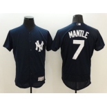 New York Yankees #7 Mickey Mantle Navy Blue Flexbase Authentic Collection Stitched Baseball Jersey New York Yankees #7 Mickey Mantle Navy Blue Flexbase Authentic Collection Stitched Baseball Jersey