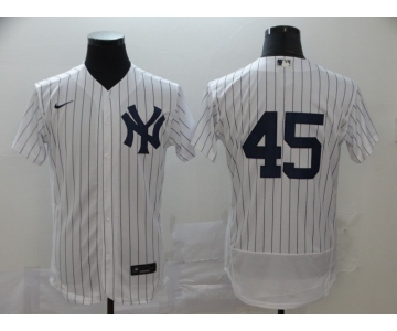 Nike Men's New York Yankees #45 Luke Voit White Home Flex Base Authentic Collection Baseball Player Jersey