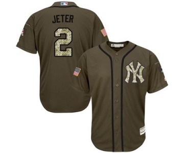 mlb jerseys new york yankees #2 derek jeter green salute to service