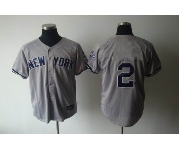 mlb new york yankees #2 jeter grey[3000 hits patch]