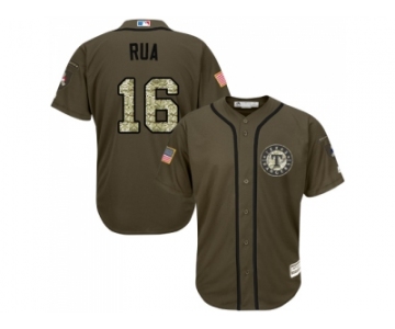Men Texas Rangers #16 Ryan Rua Green Salute to Service Stitched MLB Jersey