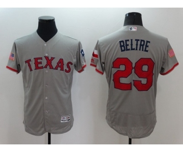 Men Texas Rangers #29 Adrian Beltre Gray Stars & Stripes 2016 Independence Day Flex Base Jersey