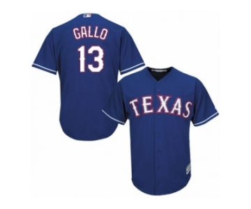 Men's Majestic Texas Rangers #13 Joey Gallo Authentic Royal Blue Alternate 2 Cool Base MLB Jersey