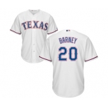 Men's Majestic Texas Rangers #20 Darwin Barney Replica White Home Cool Base MLB Jersey