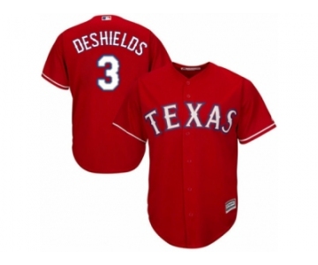 Men's Majestic Texas Rangers #3 Delino DeShields Replica Red Alternate Cool Base MLB Jersey