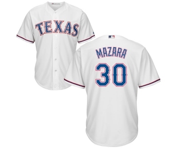 Men's Majestic Texas Rangers #30 Nomar Mazara Replica White Home Cool Base MLB Jersey