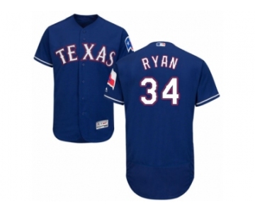 Men's Majestic Texas Rangers #34 Nolan Ryan Royal Blue Flexbase Authentic Collection MLB Jersey
