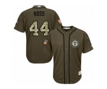 Men's Majestic Texas Rangers #44 Tyson Ross Authentic Green Salute to Service MLB Jersey