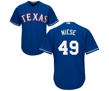 Men's Majestic Texas Rangers #49 Jon Niese Replica Royal Blue Alternate 2 Cool Base MLB Jerseys