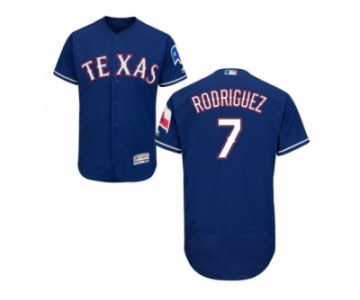 Men's Majestic Texas Rangers #7 Ivan Rodriguez Royal Blue Flexbase Authentic Collection MLB Jersey
